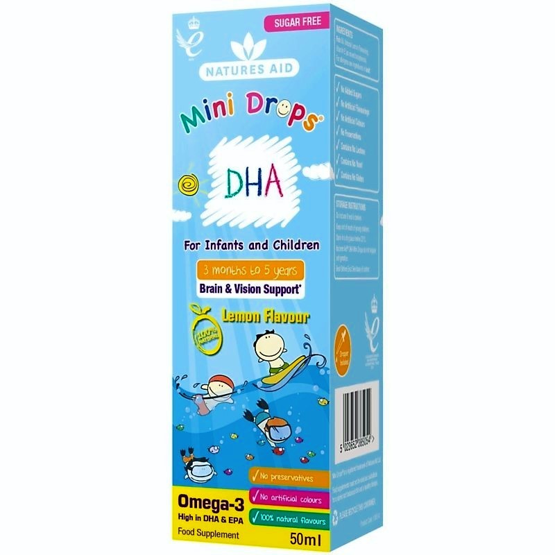 Natures Aid OMEGA-3 DHA i EPA w kroplach dla dzieci i niemowląt 50ml