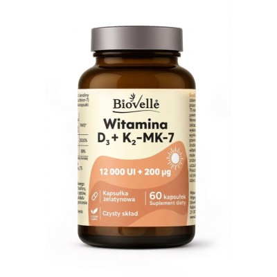 Wit. D3K2 forte 12 000 IU / 200 µg, 60 kaps. BioVelle