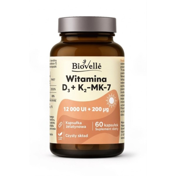 Wit. D3K2 forte 12 000 IU / 200 µg, 60 kaps. BioVelle