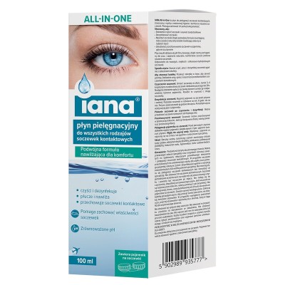 płyn do soczewek kontaktowych All-in-One IANA 100 ml z pojemnikiem