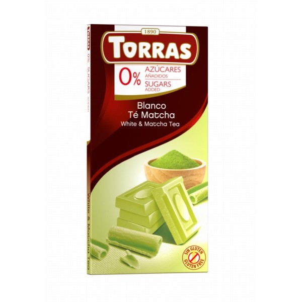 czekolada biała z matchą Torras 75 g bez dodatku cukru