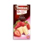czekolada biała z truskawkami Torras 75 g bez dodatku cukru