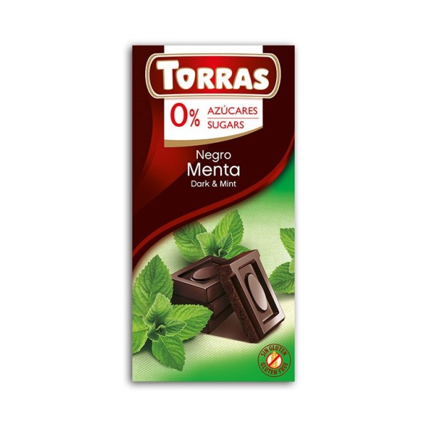 czekolada gorzka z miętą Torras 75 g bez dodatku cukru