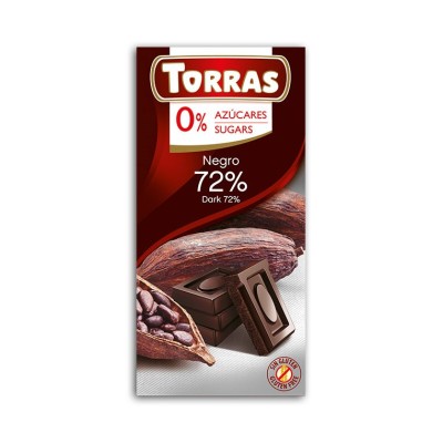 Czekolada gorzka 72% kakao TORRAS 75 g