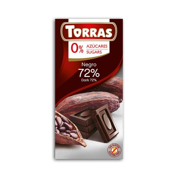Czekolada gorzka 72% kakao TORRAS 75 g