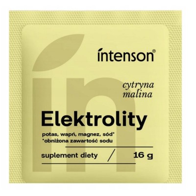 INTENSON Elektrolity o smaku malina cytryna 16 g z obniżoną zawartością sodu