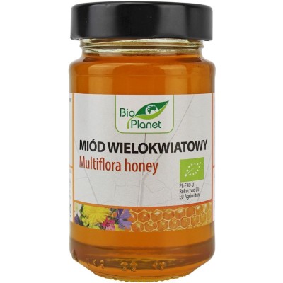 BIO PLANET Miód Wielokwiatowy BIO 300 g ekologiczny miód nektarowy