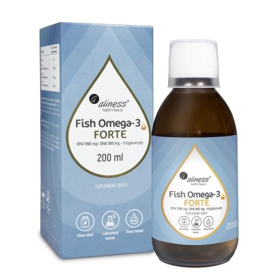 Kwasy omega-3 w płynie Forte 200 ml – EPA i DHA Aliness