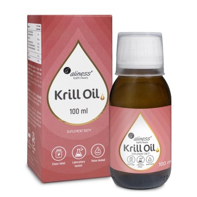 Krill Oil 100 ml olej z kryla antarktycznego EPA DHA Aliness suplement diety w płynie