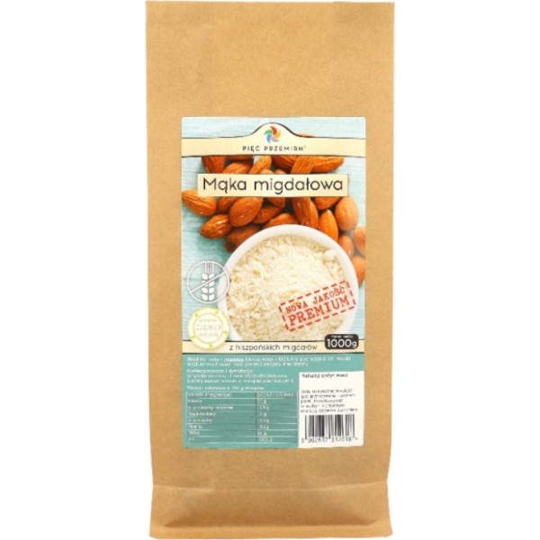 Pięć Przemian Mąka migdałowa Premium 1000 g z migdałów blanszowanych