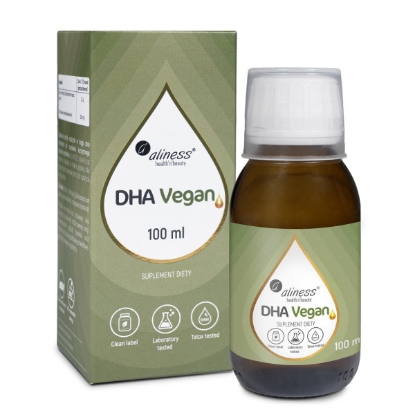 DHA Vegan 100 ml olej z mikroalg Schizochytrium suplement diety w płynie