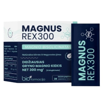 MAGNUS REX 300 Diglicynian Magnezu w proszku 28 saszetek