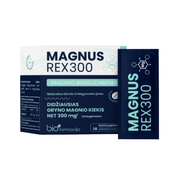 MAGNUS REX 300 Diglicynian Magnezu w proszku 28 saszetek