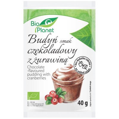 Bio Planet Budyń o smaku czekoladowym z żurawiną BIO 40 g