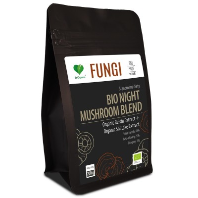 BeOrganic BIO Night Mushroom Blend 200 g Reishi Shiitake i błonnik akacjowy