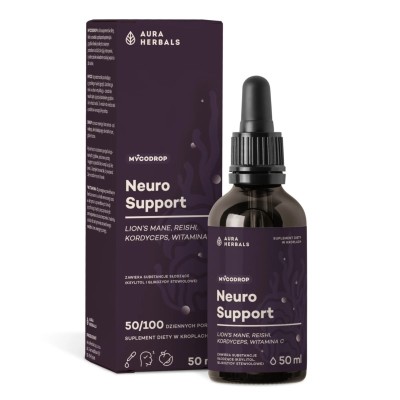 Aura Herbals Neuro Support Reishi Kordyceps 50 ml krople z grzybami funkcjonalnymi
