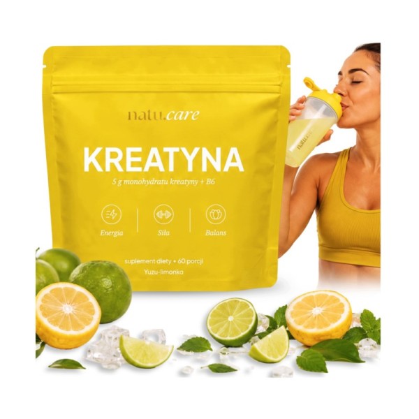 Natu.Care Kreatyna Monohydrat z witaminą B6 yuzu limonka 372 g