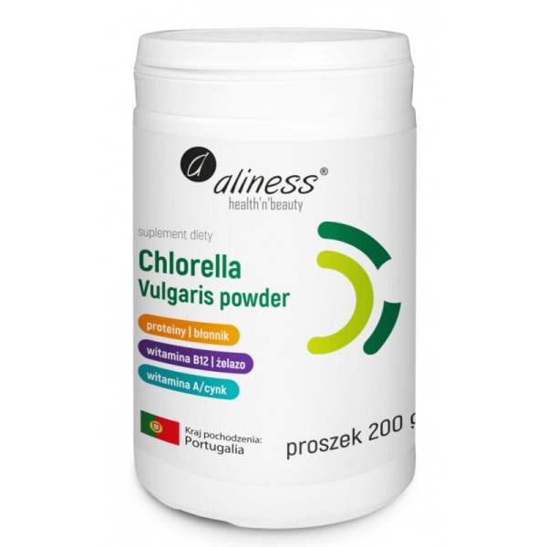 Aliness Chlorella Vulgaris powder 200 g chlorella w proszku