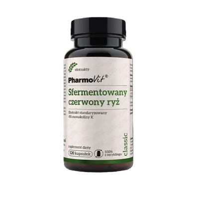 Pharmovit Sfermentowany czerwony ryż 120 kapsułek – 2,9 mg monakoliny K