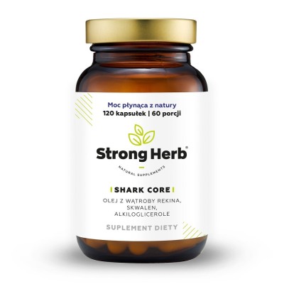 Shark Core Strong Herb 120 kapsułek softgel – olej z wątroby rekina, alkiloglicerole AKG i skwalen