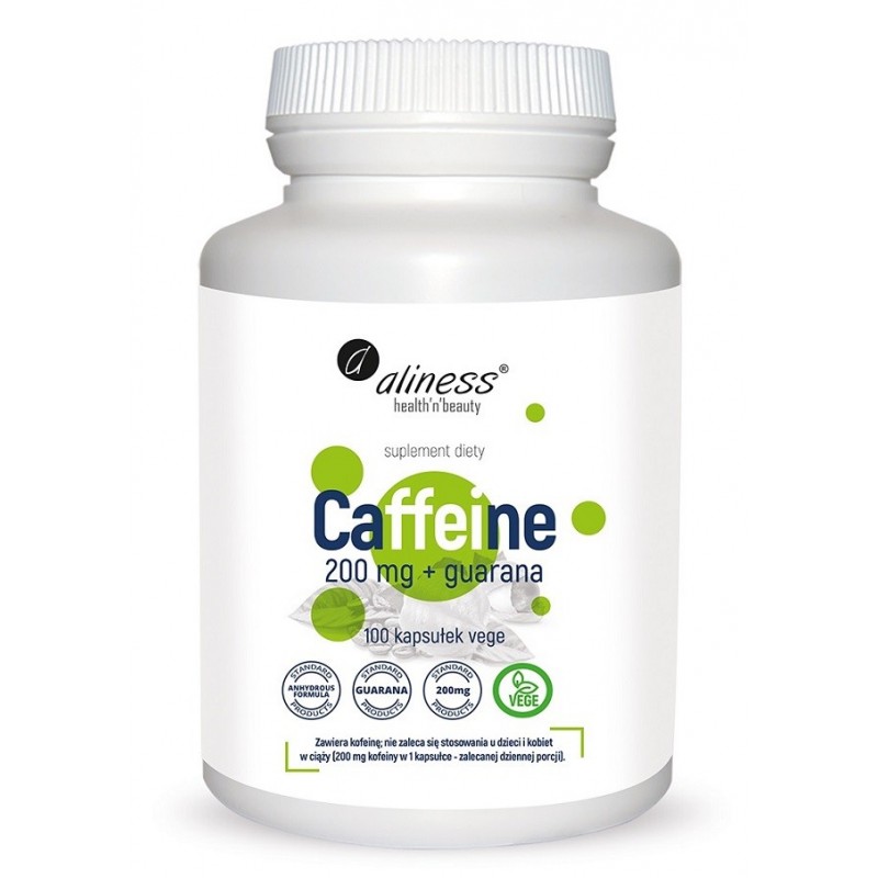 Caffeine 200 Mg + Guarana - Aliness 100 kaps. EAN 5902596935504