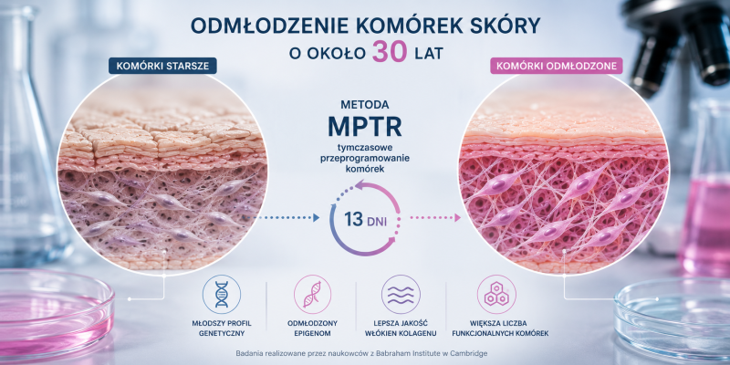 Naukowcy cofnęli biologiczny wiek komórek skóry o około 30 lat