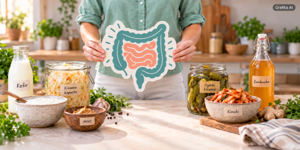 Naturalne probiotyki w diecie – kefir, kiszona kapusta, ogórki kiszone, kimchi, miso i kombucha